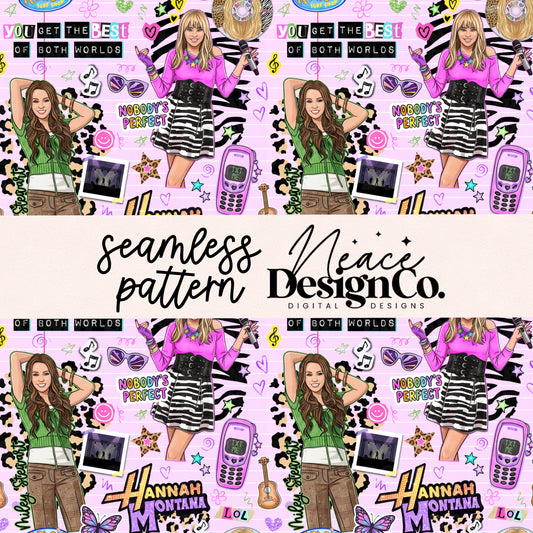 Hannah M Y2K Collage Seamless Digital PNG