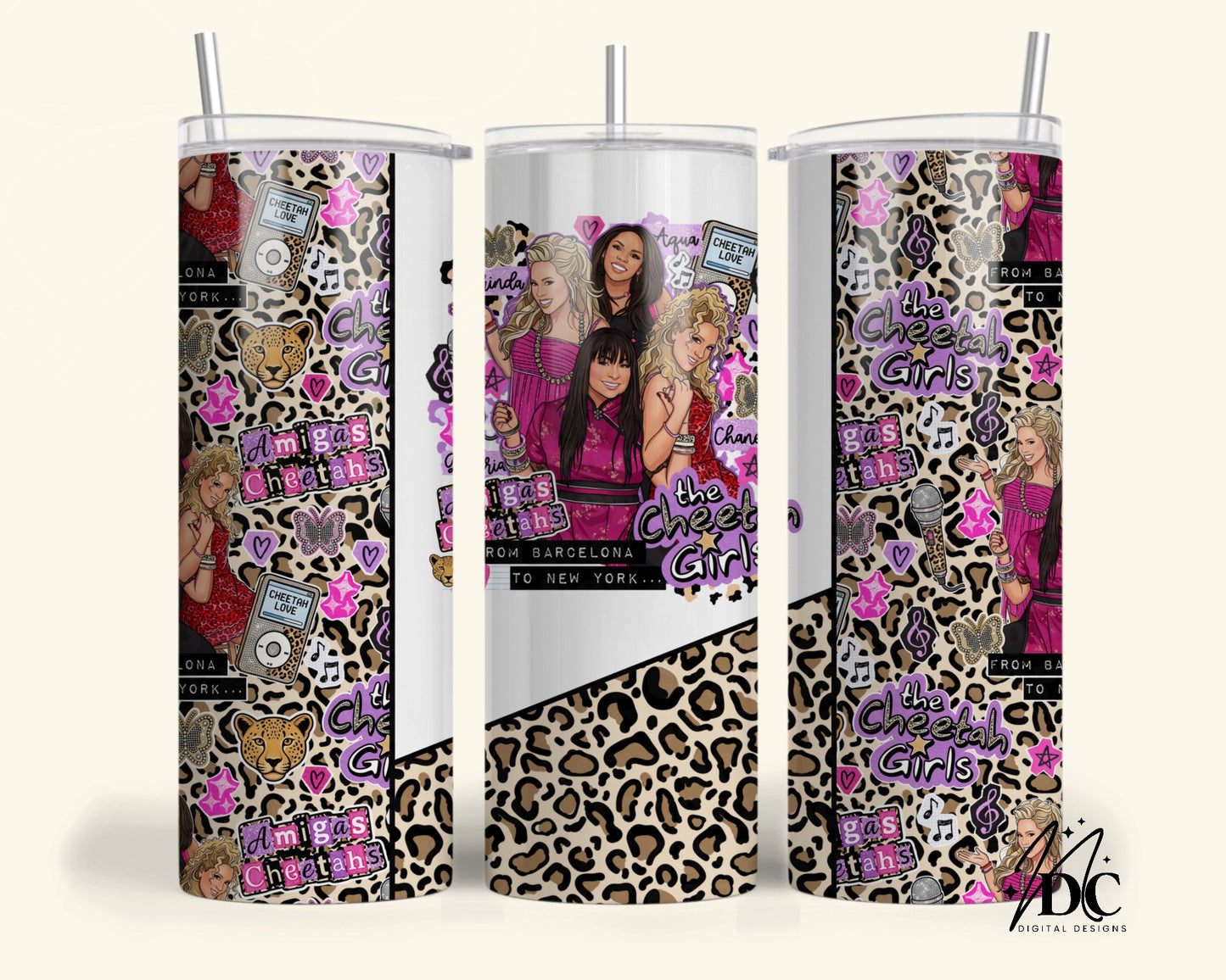 Cheetah Girls Y2K Collage Tumbler Digital PNG