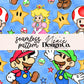 Mario and Friends Seamless Digital PNG