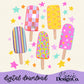 Summer Popsicles and Stars Digital PNG