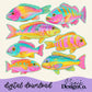 Coastal Preppy Fish Digital PNG