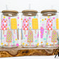 Summer Popsicles and Stars Glass Can Wrap Digital PNG