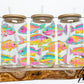 Coastal Preppy Fish Glass Can Wrap Digital PNG
