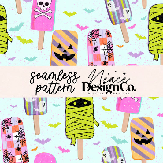 Spooky Popsicles Seamless Digital PNG
