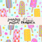 Summer Popsicles and Stars Seamless Digital PNG