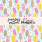 Summer Popsicles and Stars Seamless Digital PNG