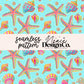 Coastal Preppy Shells Seamless Digital PNG