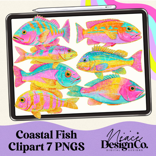 Coastal Fish Digital Clip Art