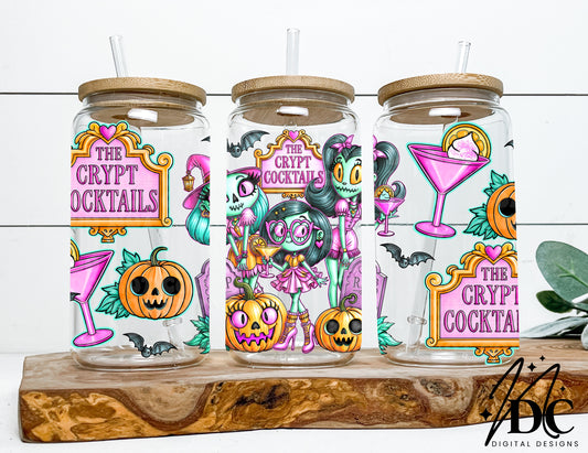The Crypt Cocktails Glass Can Wrap Digital PNG