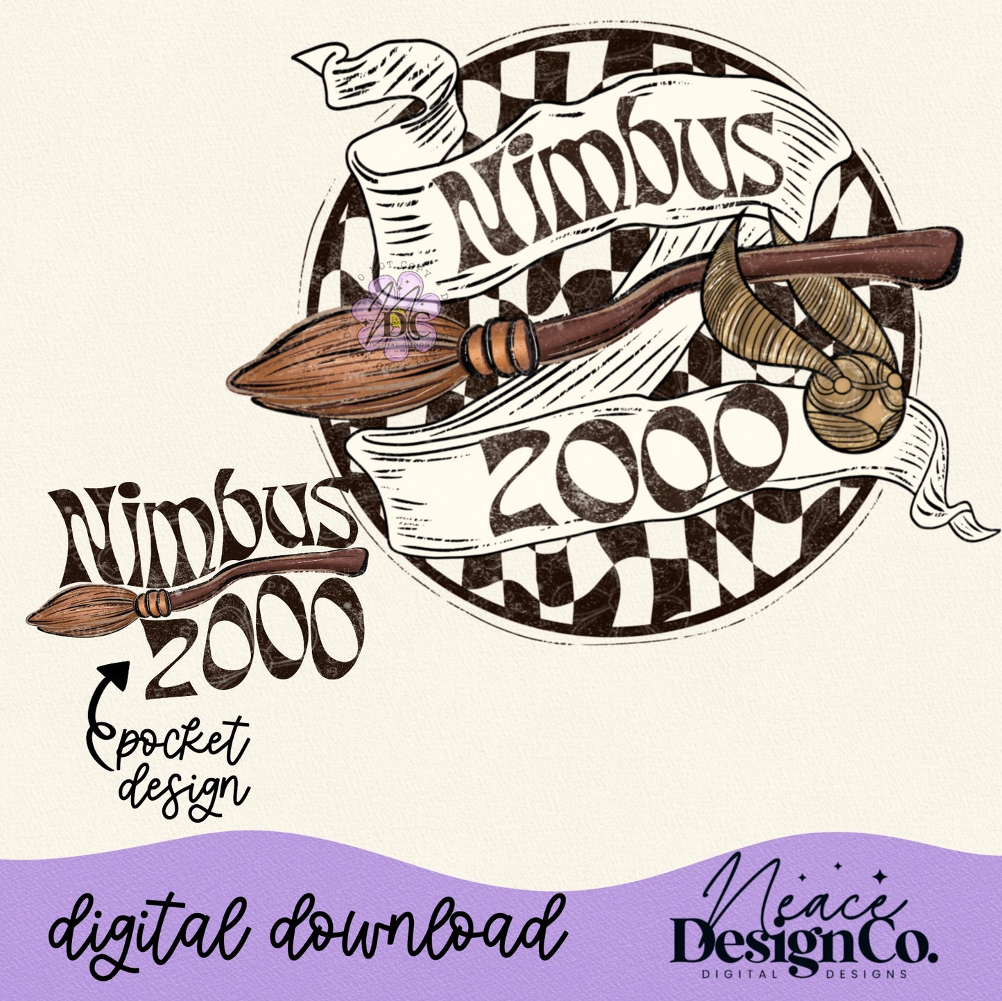 Nimbus 2000 w/Pocket Design Digital PNG