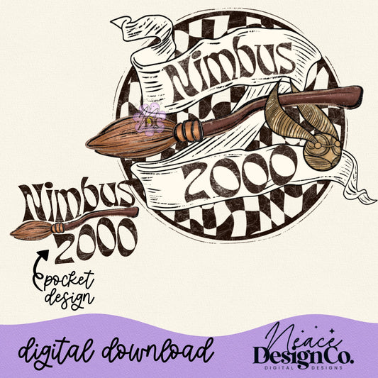 Nimbus 2000 w/Pocket Design Digital PNG