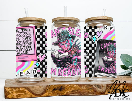 Can't Sleep I'm Reading Glass Can Wrap Digital PNG