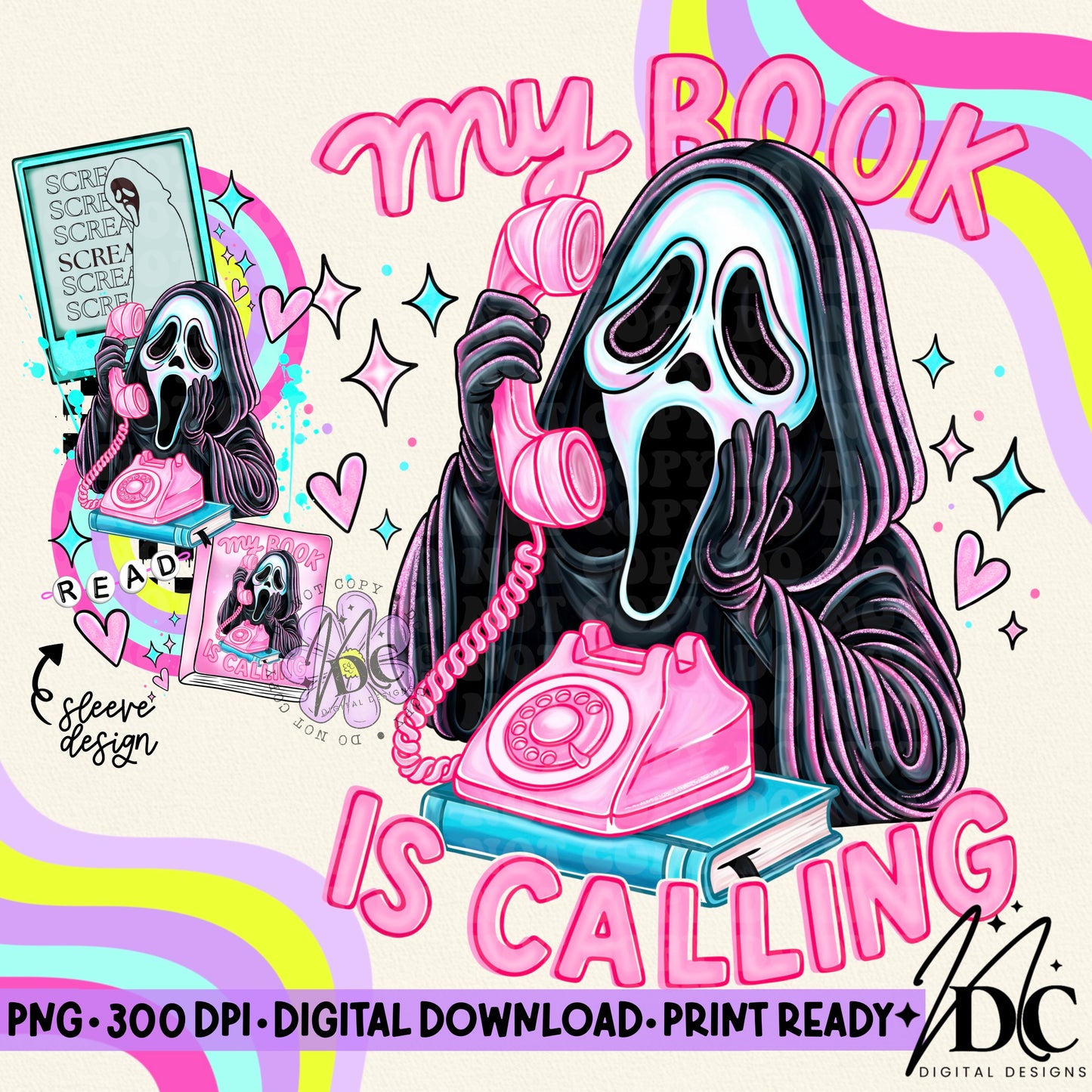 My Book is Calling w/Sleeve Design Digital PNG