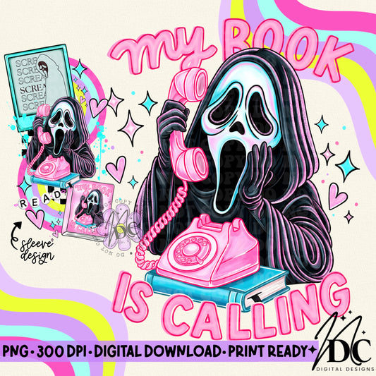My Book is Calling w/Sleeve Design Digital PNG