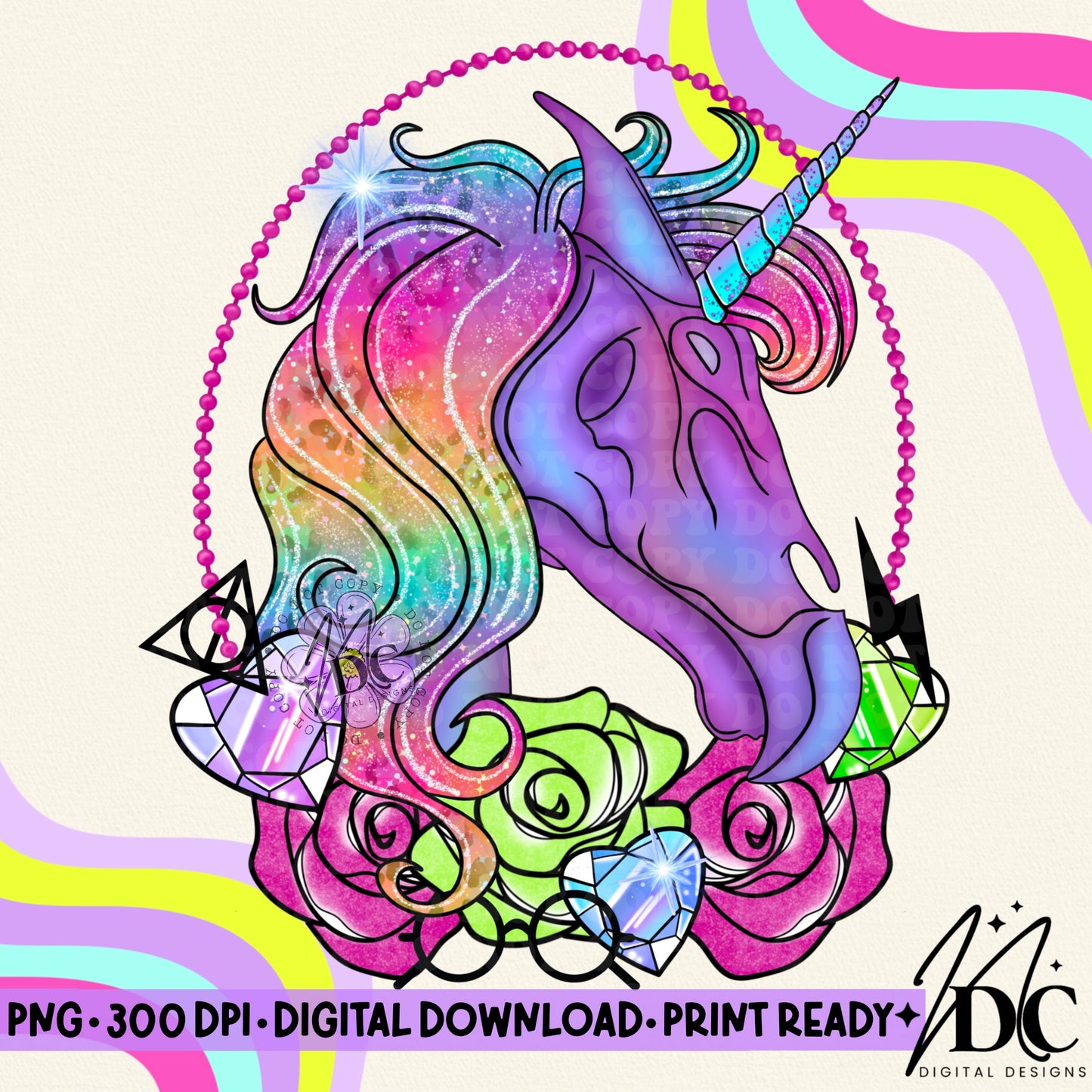 Thestral Unicorn Digital PNG