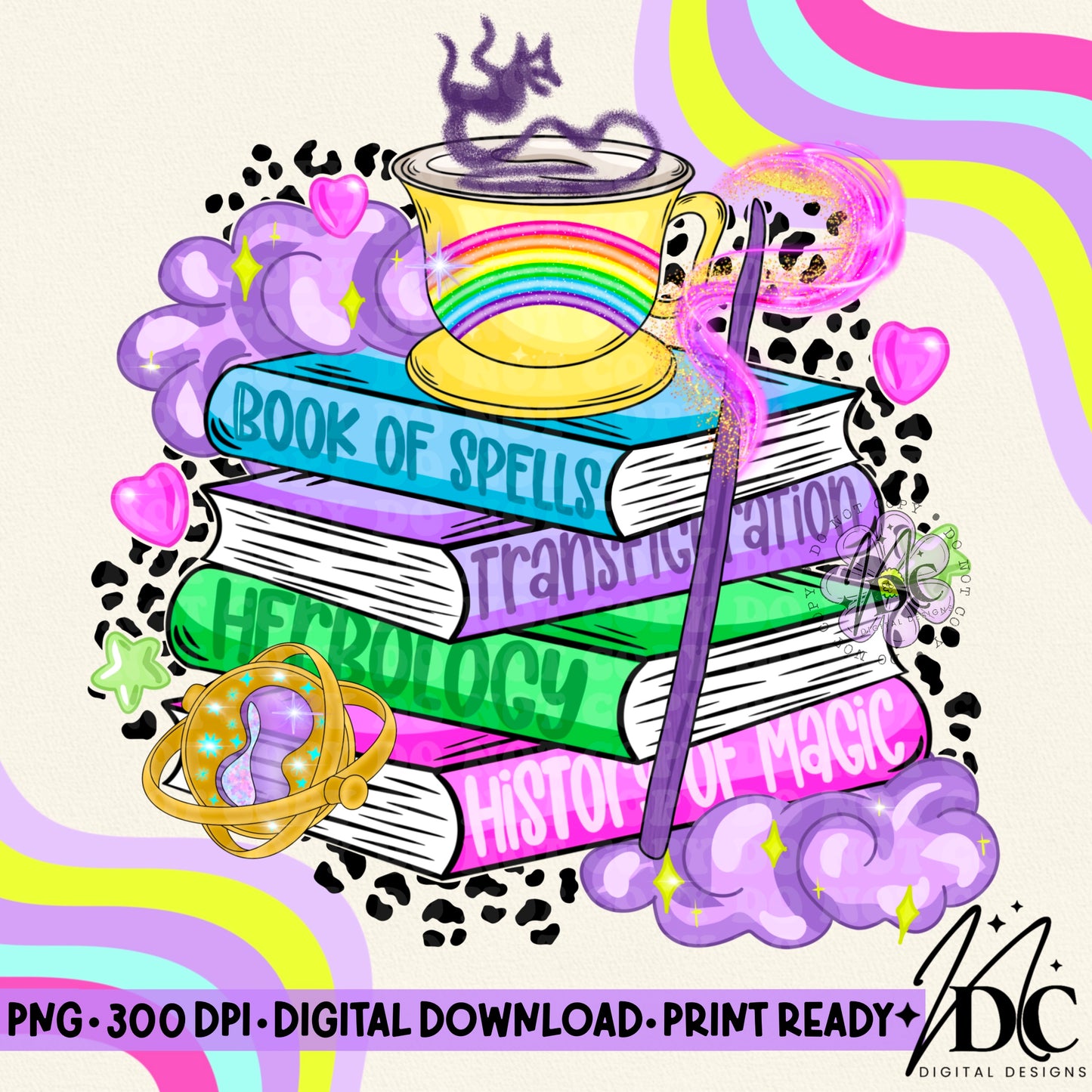 Magical Bookstack Digital PNG