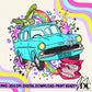 Magical Flying Car Digital PNG