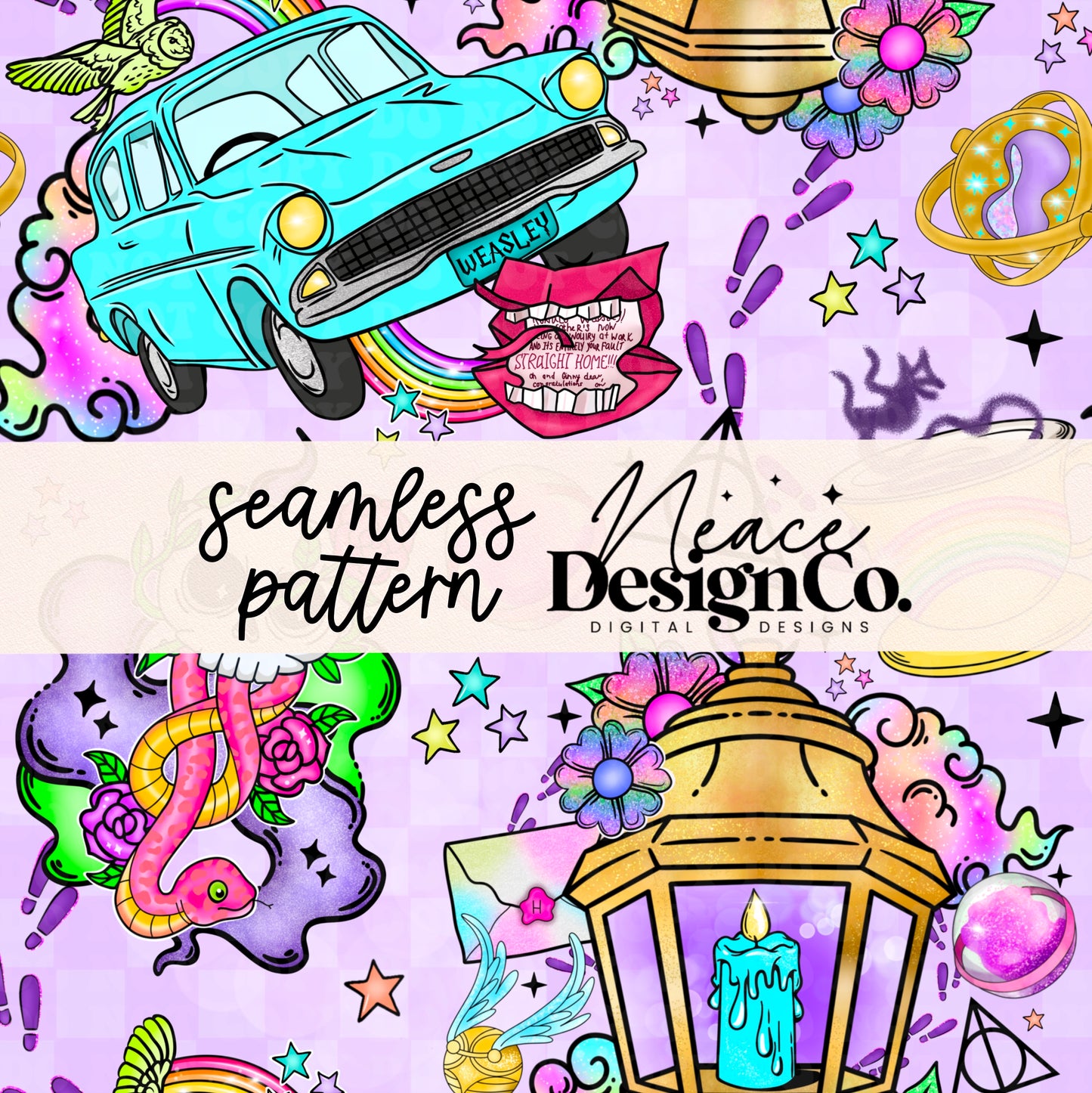 HP Magical Mashup Seamless Digital PNG