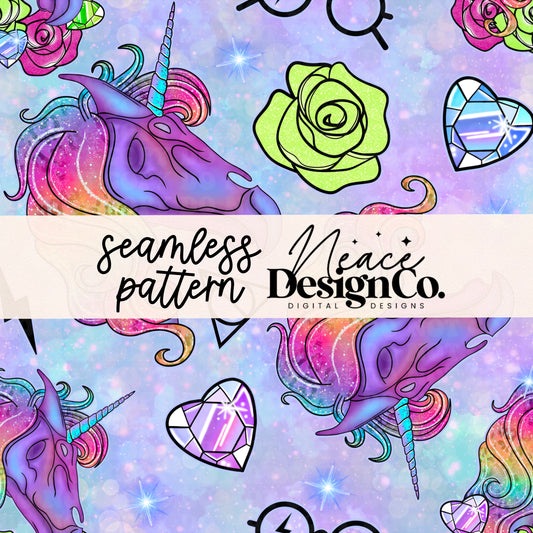 Thestral Unicorn Seamless Digital PNG