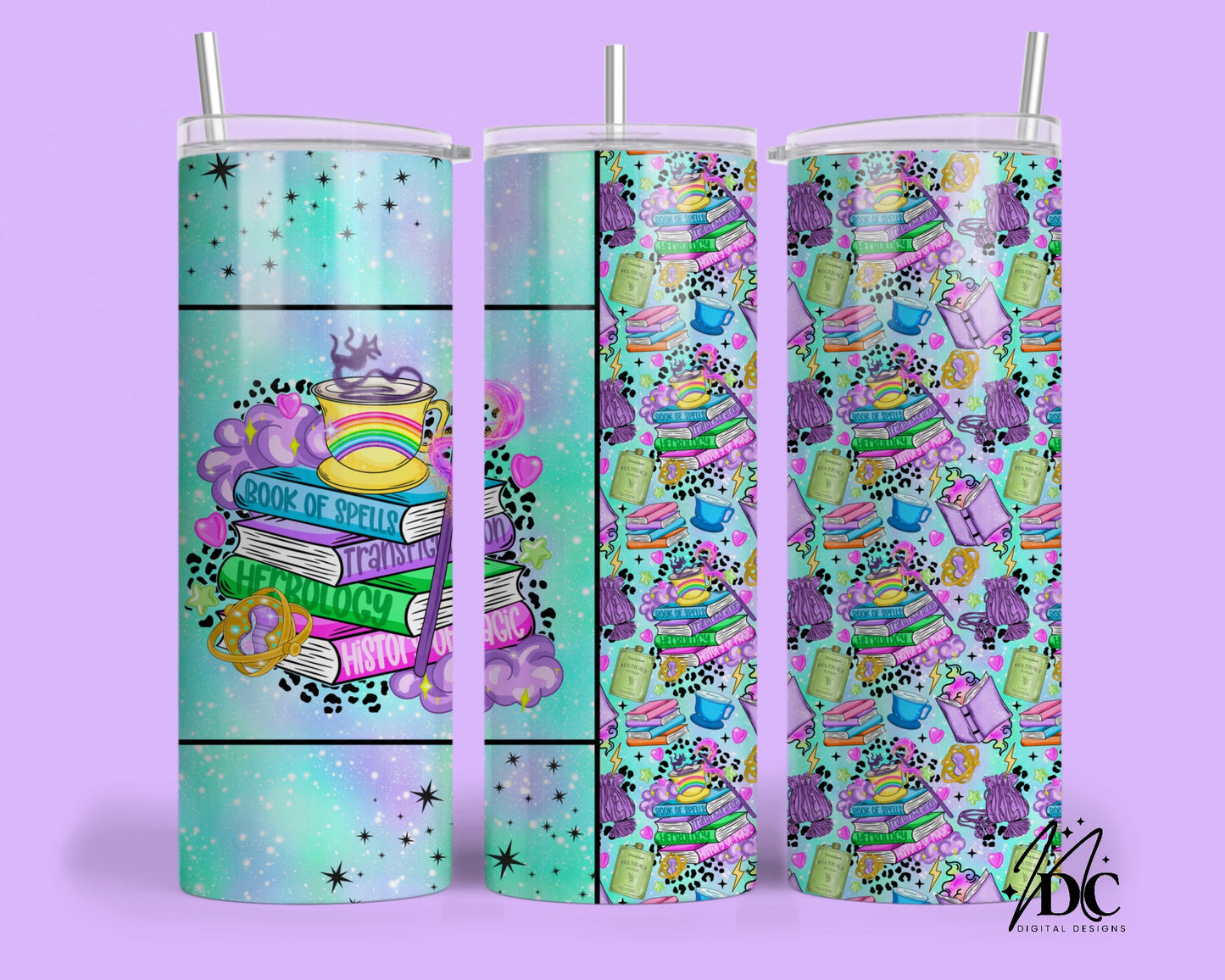 Magical Bookstack Tumbler Digital PNG