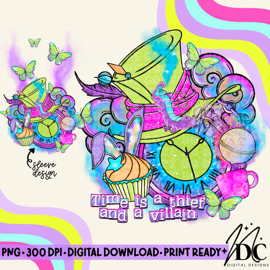 Time is a Thief w/Sleeve Design Digital PNG