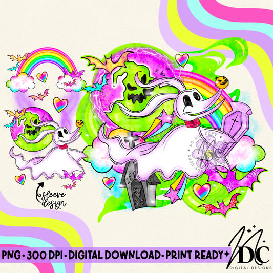 Zero and Oogie w/Sleeve Design Digital PNG