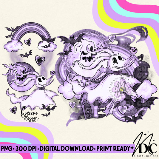 Zero and Oogie Gradient w/Sleeve Design Digital PNG