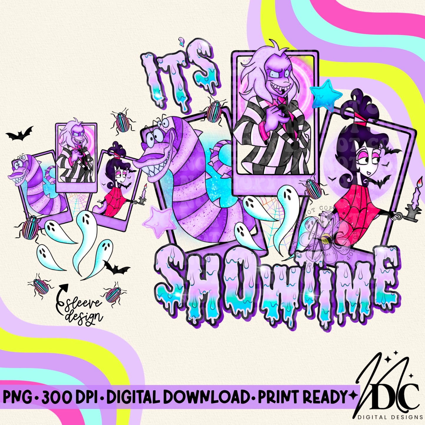 It's Showtime Muted Tones w/ Sleeve Design Digital PNG