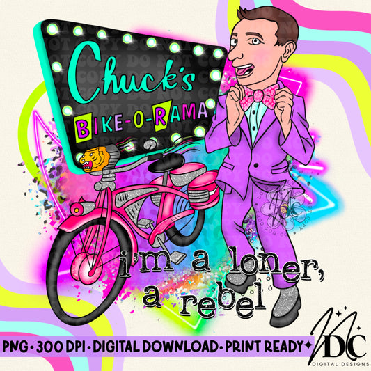 PeeWee I'm a Loner, a Rebel Purple Digital PNG