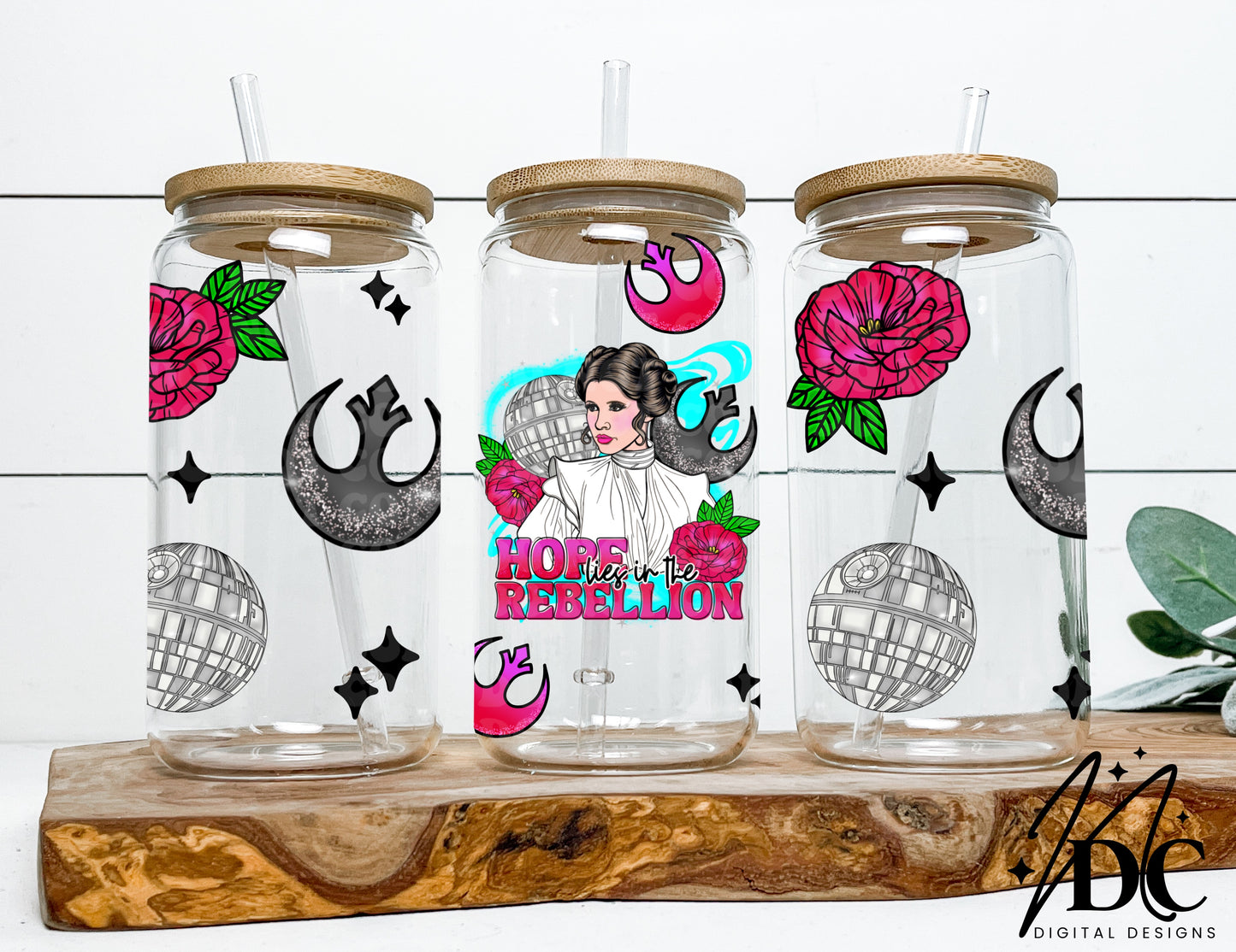 Hope Lies in the Rebellion Glass Can Wrap Digital PNG