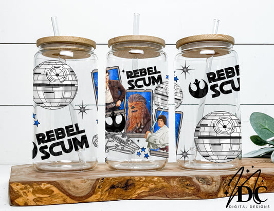Rebel Scum Glass Can Wrap Digital PNG