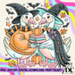 Halloween Bookish Geese Digital PNG