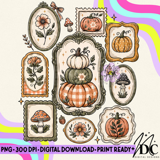 Vintage Fall Frame Digital PNG