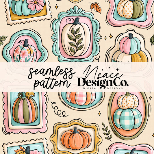 Fall Doodle Frame Seamless Digital PNG