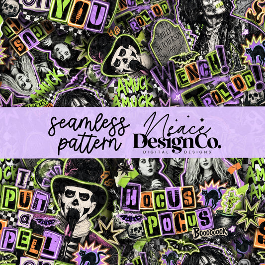 Hocus P Grunge Seamless Digital PNG