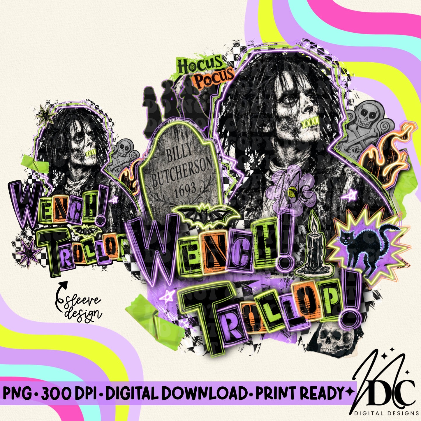 Billy B Grunge Collage w/Sleeve Design Digital PNG