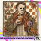 Vintage Fall M Myers Digital PNG