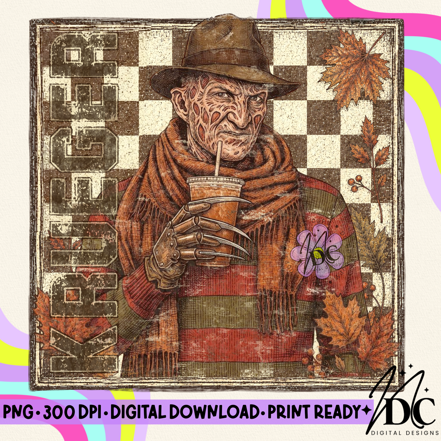 Vintage Fall Fred K Digital PNG