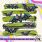 Striped Halloween Bats Digital PNG
