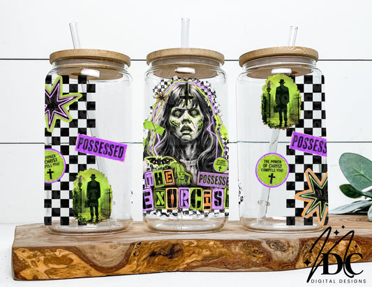 Exorcist Grunge Collage Glass Can Wrap Digital PNG