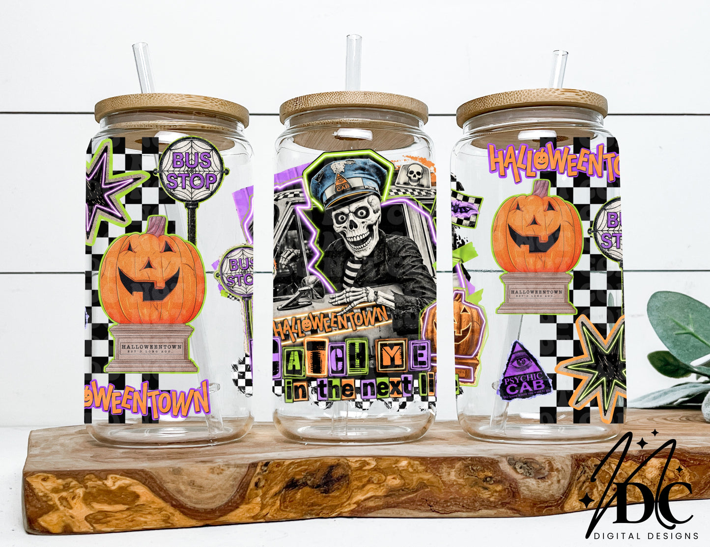 Benny HT Grunge Collage Glass Can Wrap Digital PNG