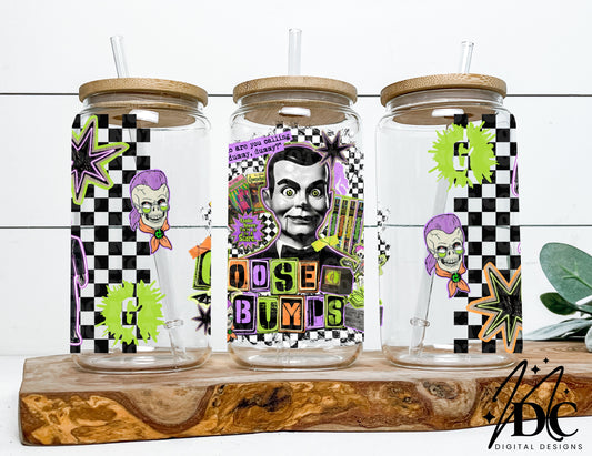 Goosebumps Grunge Collage Glass Can Wrap Digital PNG