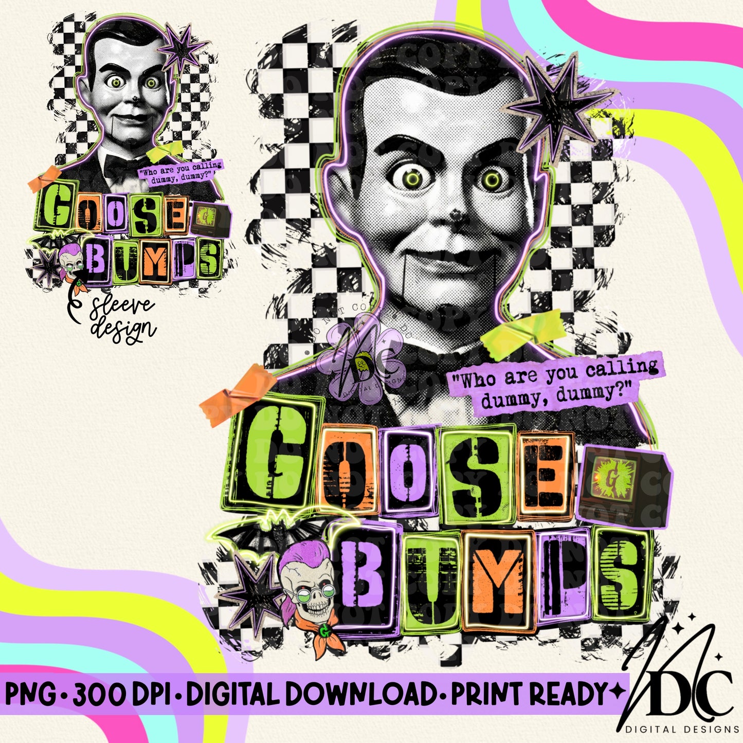 Goosebumps Grunge Collage w/Sleeve Digital PNG