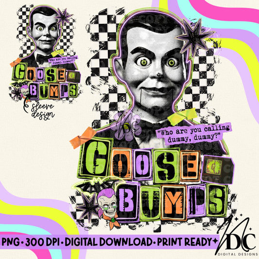 Goosebumps Grunge Collage w/Sleeve Digital PNG