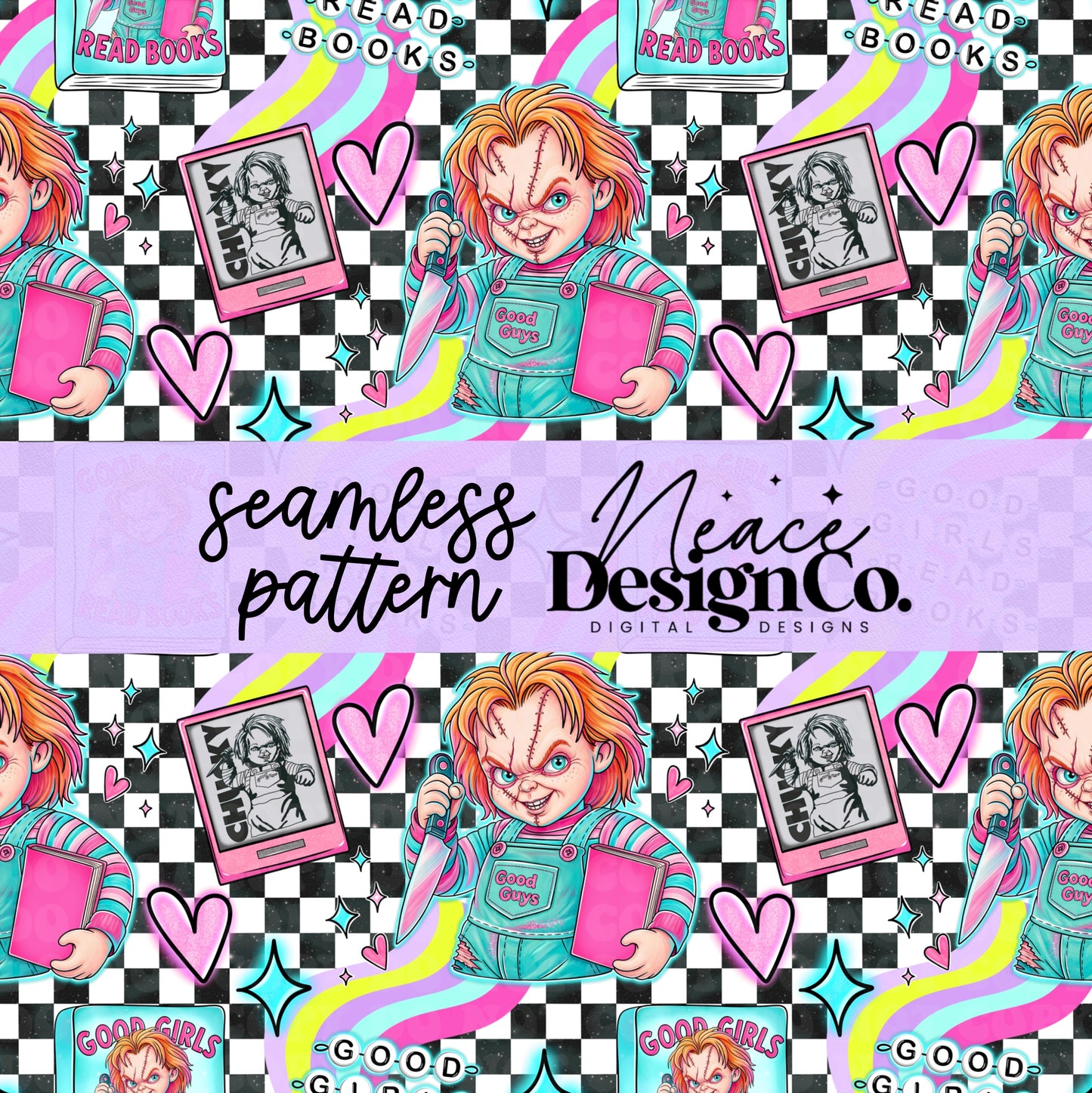 Chucky Bookish Seamless Digital PNG
