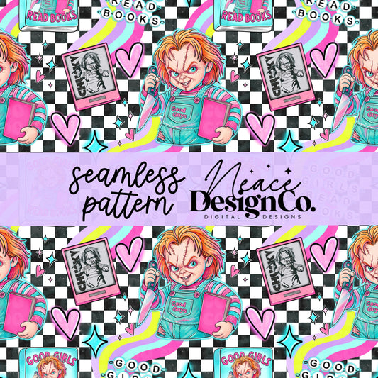 Chucky Bookish Seamless Digital PNG