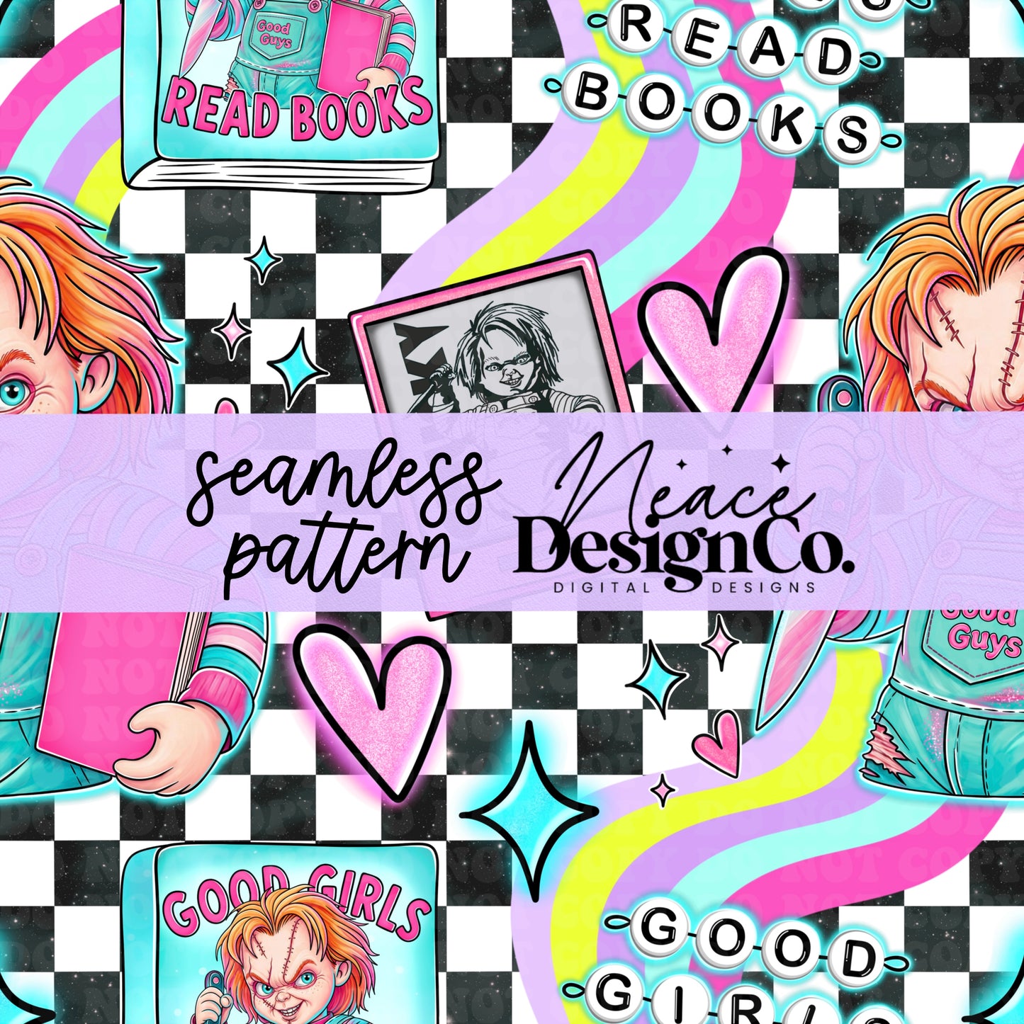 Chucky Bookish Seamless Digital PNG