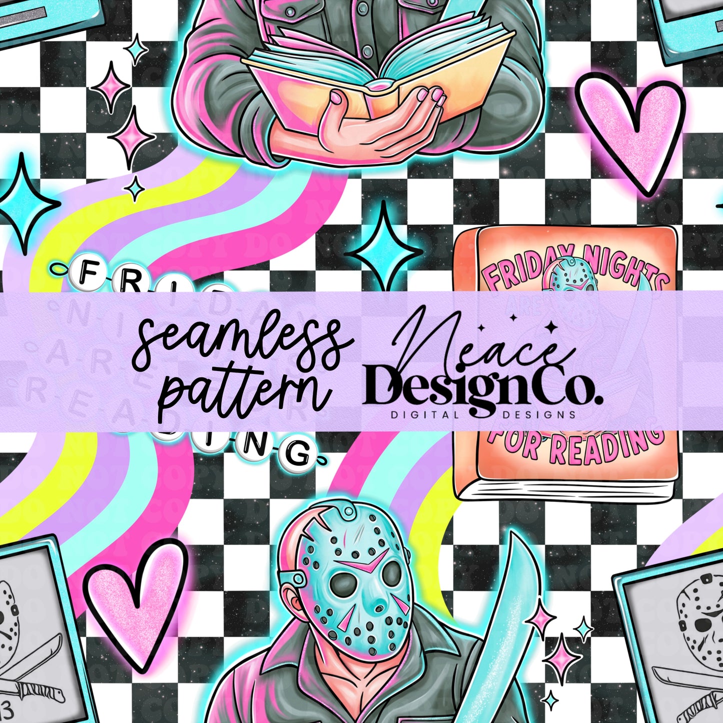 Jason Bookish Seamless Digital PNG