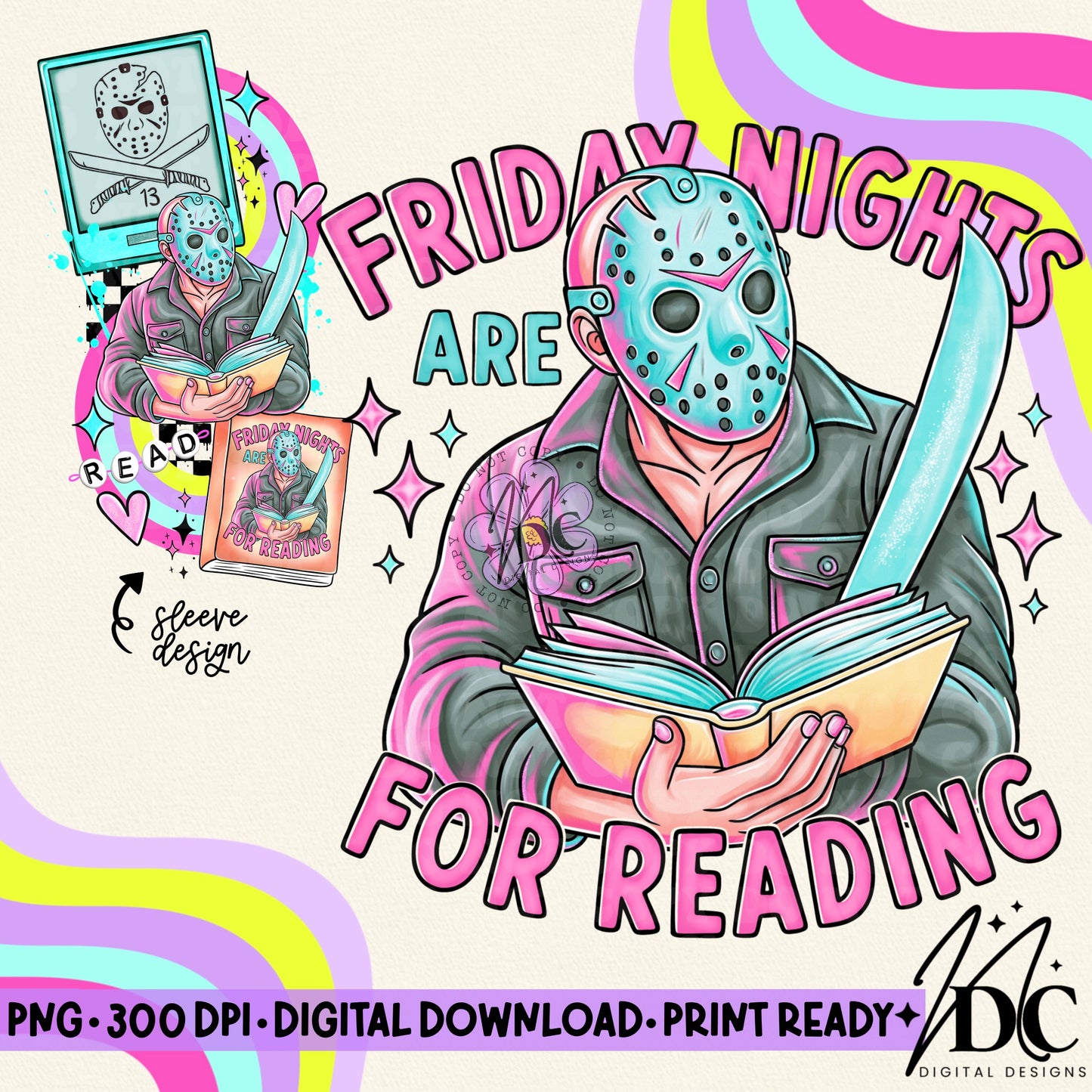 Friday Nights are for Reading w/Sleeve Digital PNG