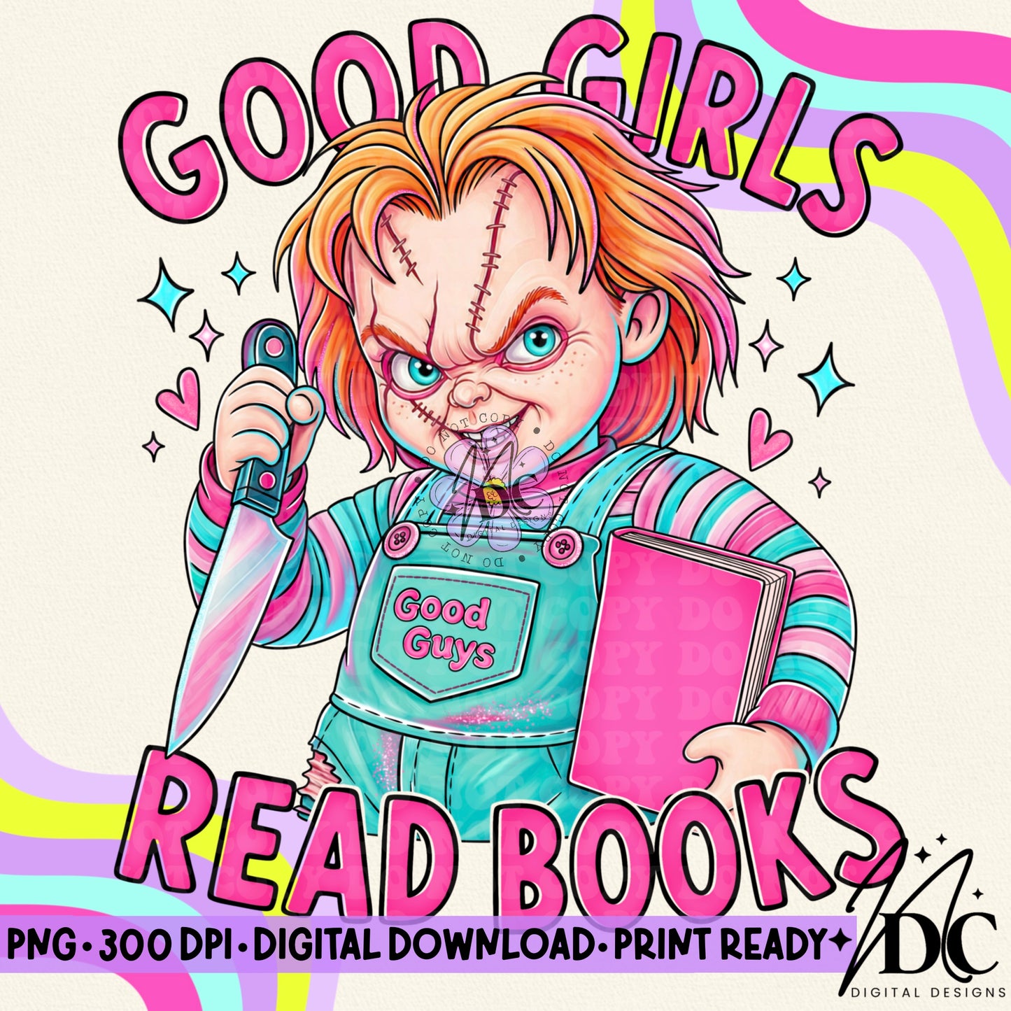 Good Girls Read Books Digital PNG